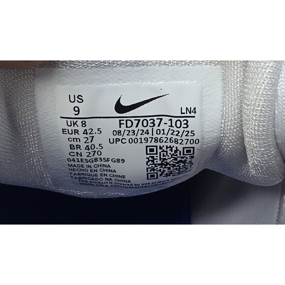 Men's Size 9 Nike Alpha Menace 4 Pro White Royal Blue Football Cleats FD7037-103 - Picture 7 of 7